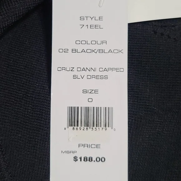 French Connection Cruz Danni Lace Inset Bodycon Dress Black‎ Size 0NWT $188